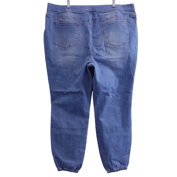 LN Susan Graver Jeans Jogger Pull On Pants Sz 24W Blue Tapered Medium Denim - Picture 5 of 9